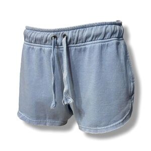 OCEAN DRIVE Blue Dolphin Hem High Waist Sweat Shorts